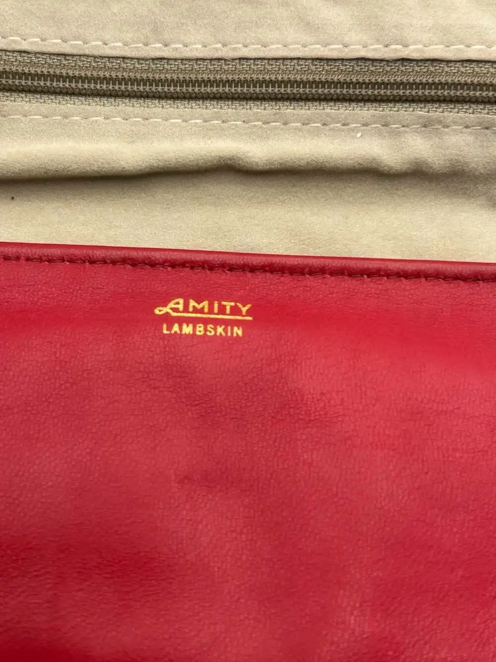 Amity Lambskin Red Leather Travel Jewelry Organizer Clutch